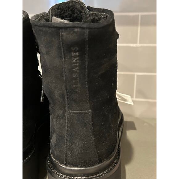 All Saints Wanda Genuine Shearling suede Combat Boot Women’s size 7 - Picture 4 of 9